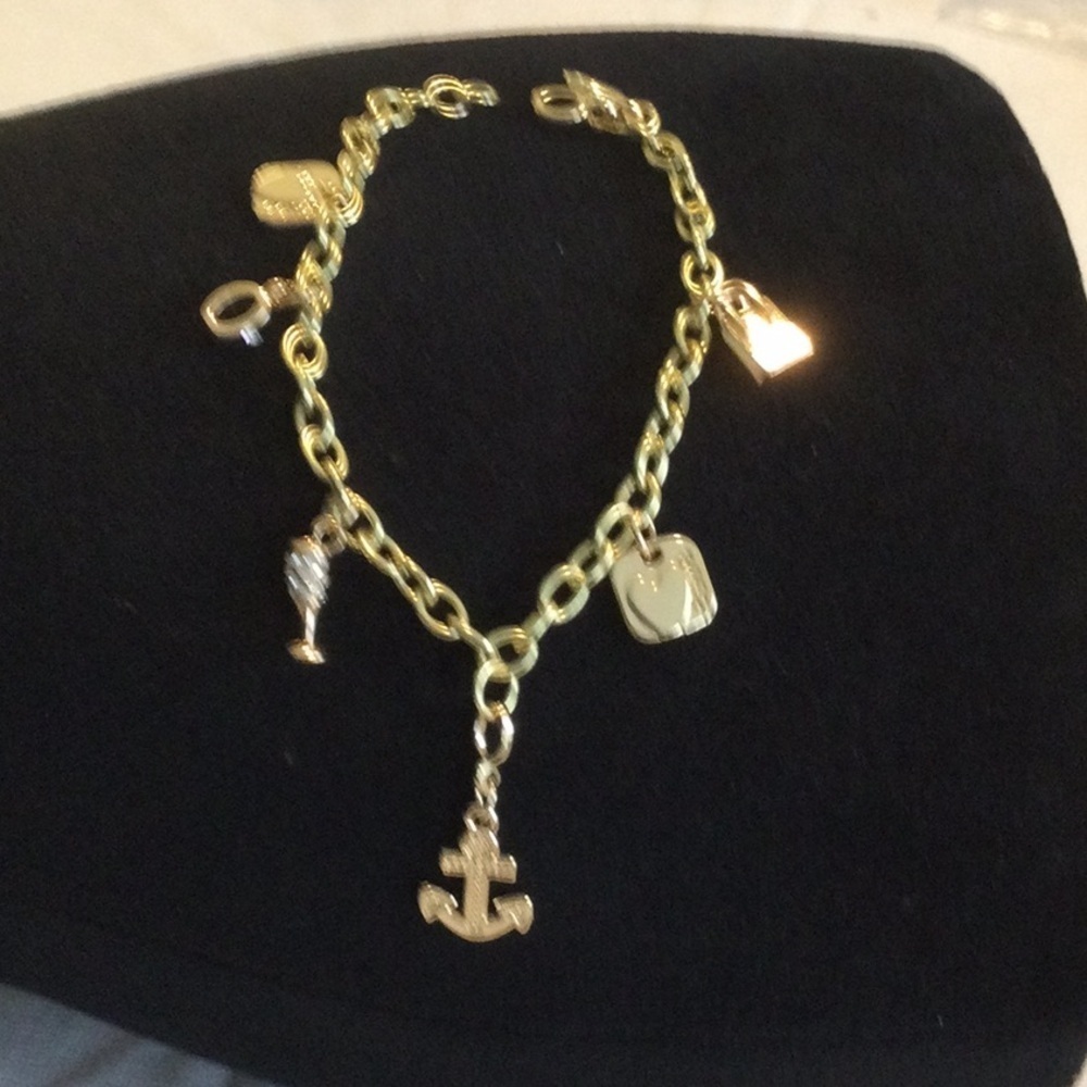 Nautical Gold Color Charm Bracelet NWOT